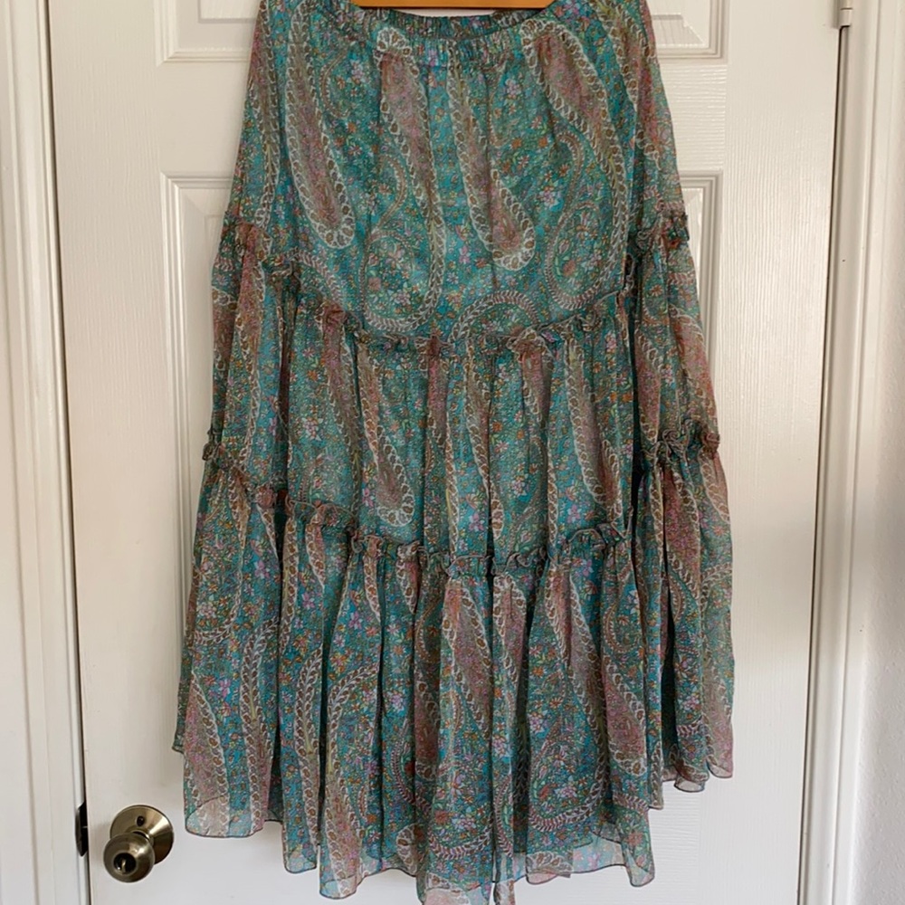 Long Chiffon Lace Skirt with Band waist